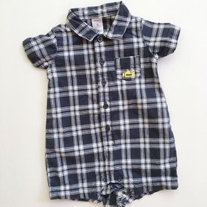 Carter's Navy/White Plaid Romper (6mo)